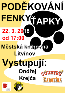 Poděkování fenky Ťapky - leták