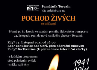 Ve středu 24. listopadu pořádá Památník Terezín symbolický Pochod živých se svíčkami